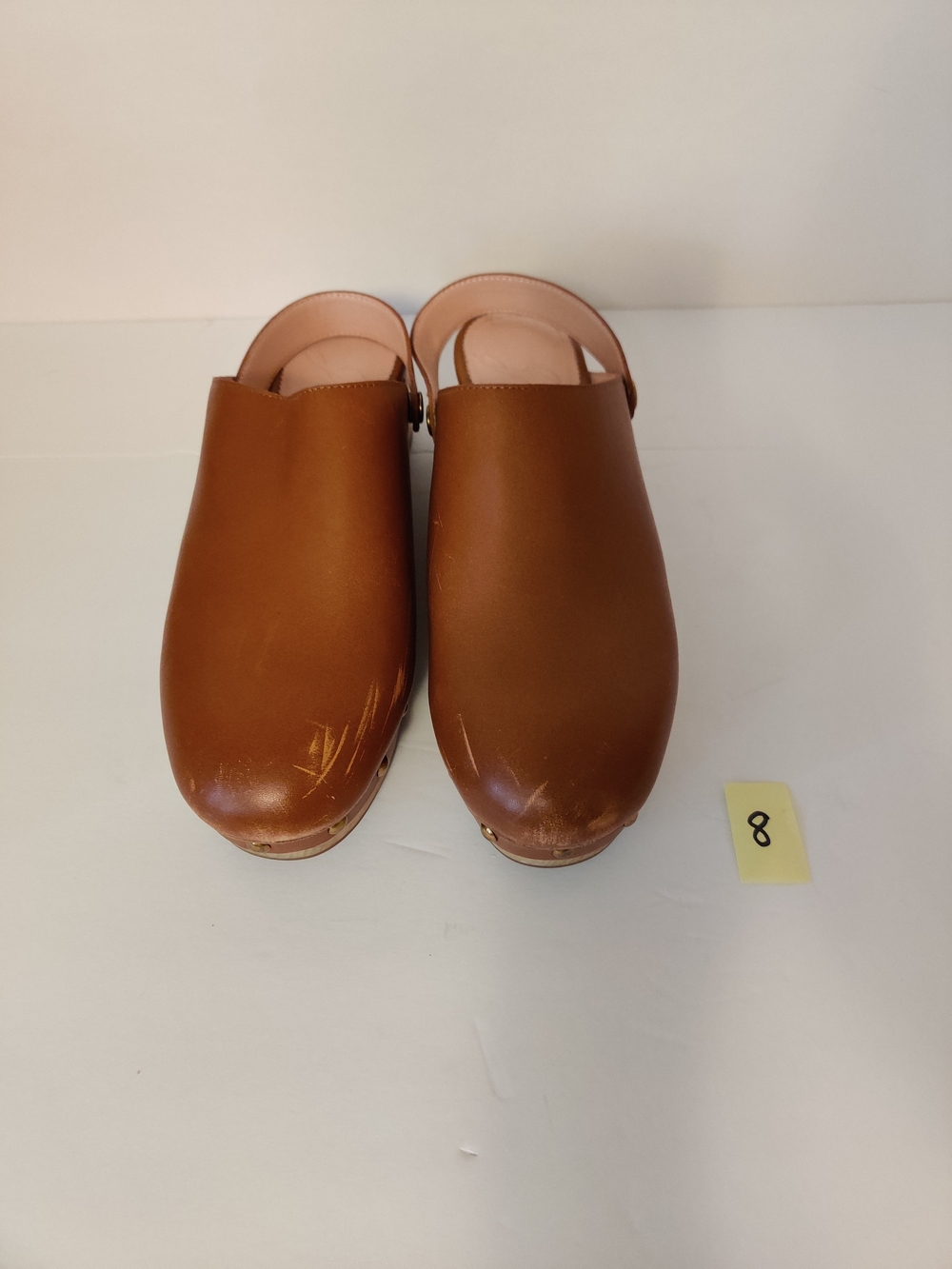J. Crew Leather Clog Sandals in Brown 8/9